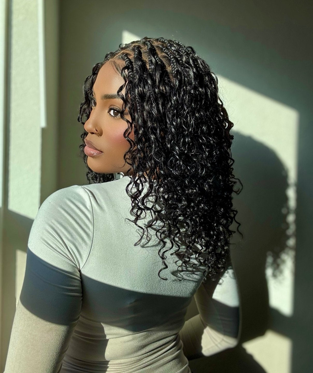 short braids boho braided wig