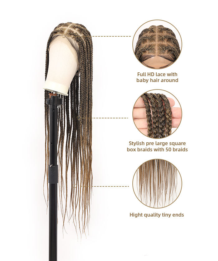 Fancivivi 36"Large Box Braided Wig - Full Handmade Over Hip-Length (US only)