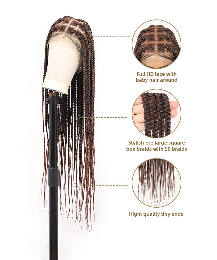 Fancivivi 36"Large Box Braided Wig - Full Handmade Over Hip-Length (US only)