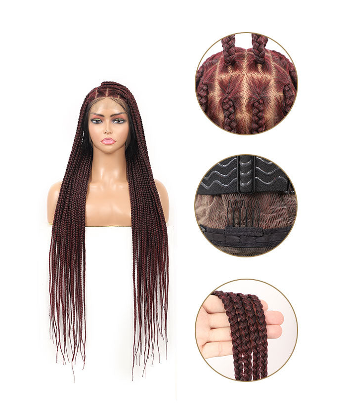 Fancivivi 36"Large Box Braided Wig - Full Handmade Over Hip-Length (US only)