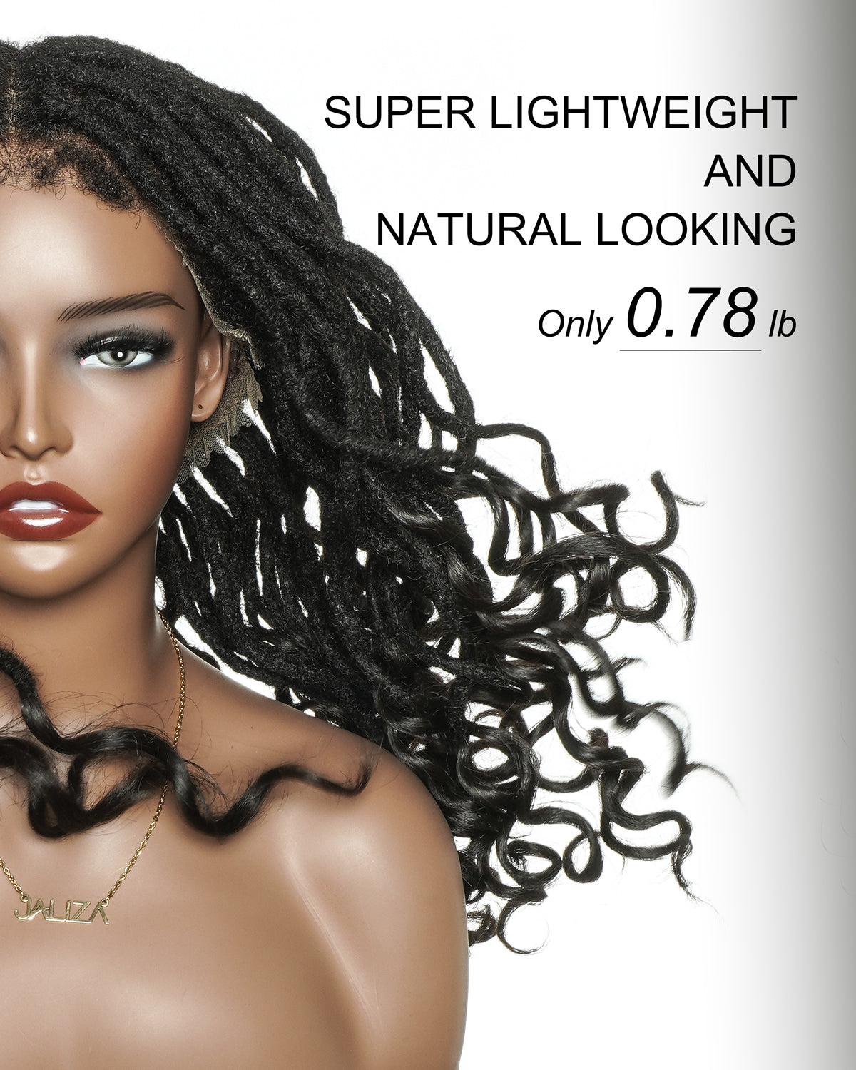 18" 100% Human Hair Pre Bleached HD Full Lace Locs Wig With Curly Ends