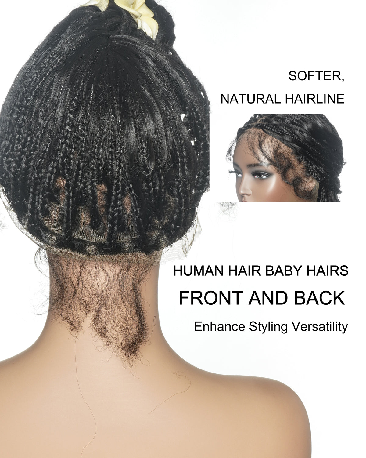Michelle - 26" 100% Virgin Human Hair HD Pre Bleached Full Lace Bora Bora Body Wave Boho Box Braided Wig