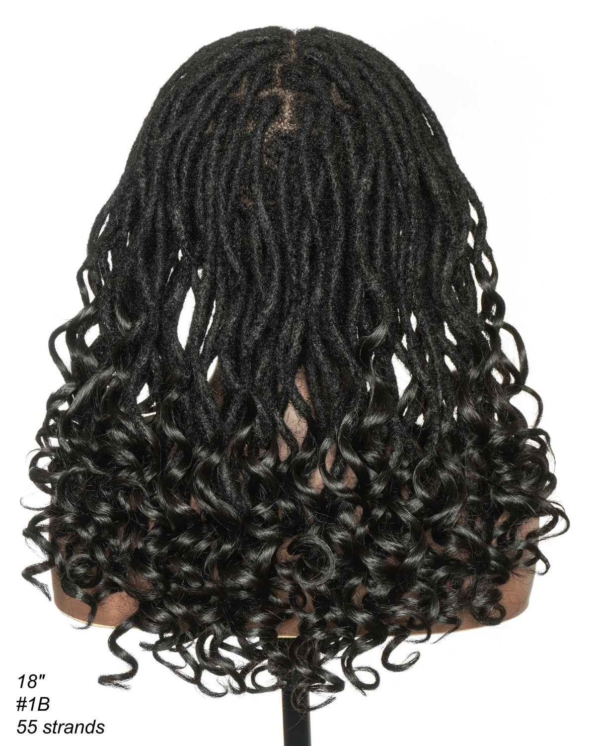 18" 100% Human Hair Pre Bleached HD Full Lace Locs Wig With Curly Ends