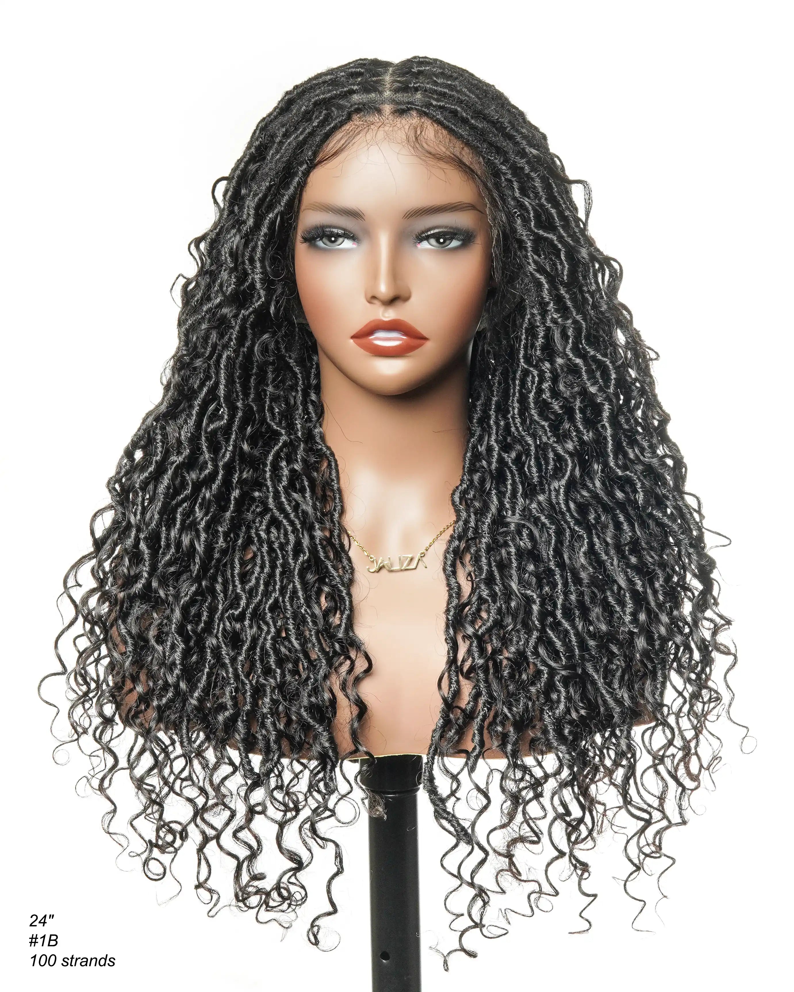 High Density Salon-level Human Hair Curls HD Full Lace Boho Locs Wig 100 Strands With Flat Roots