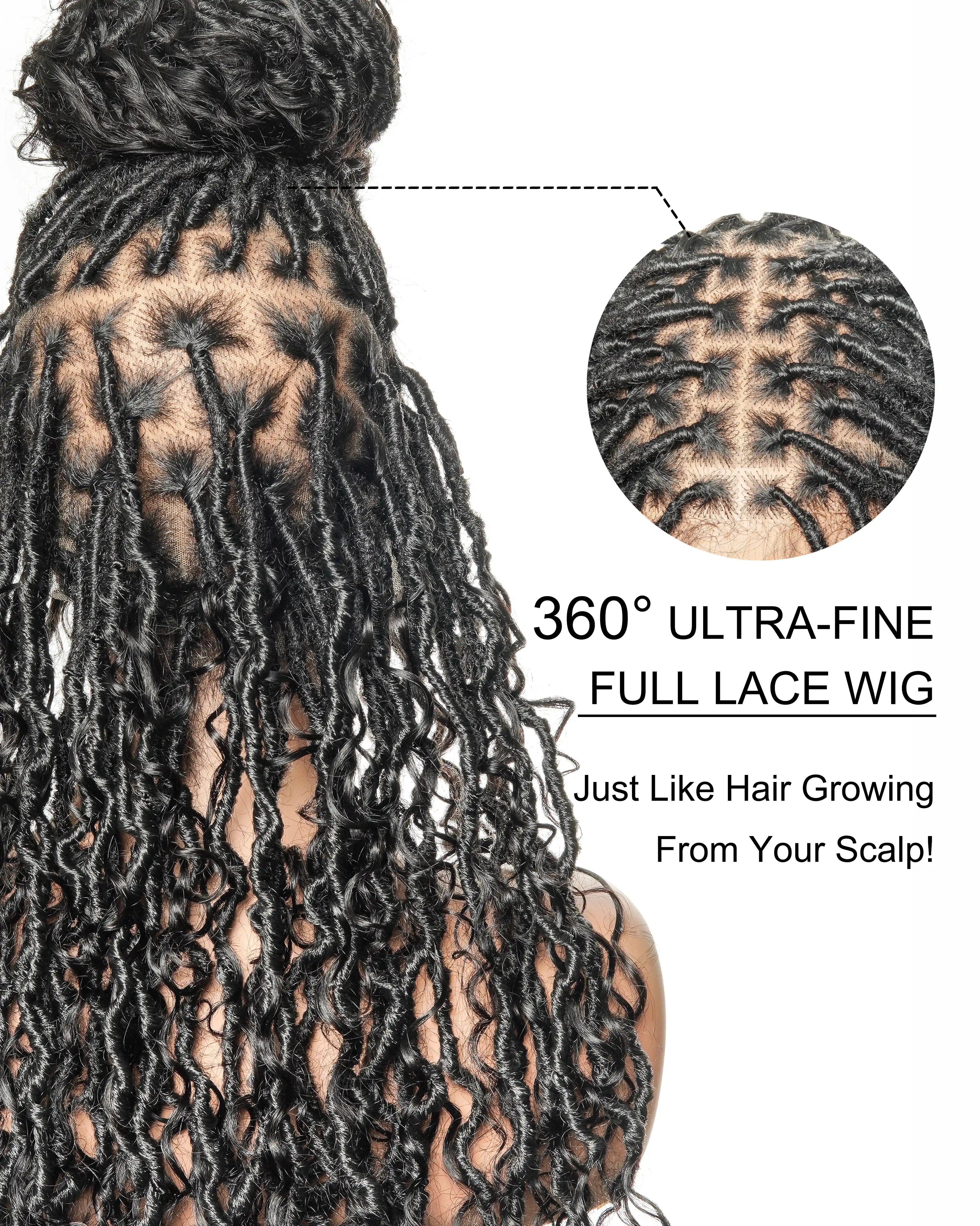 Thanksgiving Gift Box: 24" Boho Locs Pre Bleached HD Full Lace Wig