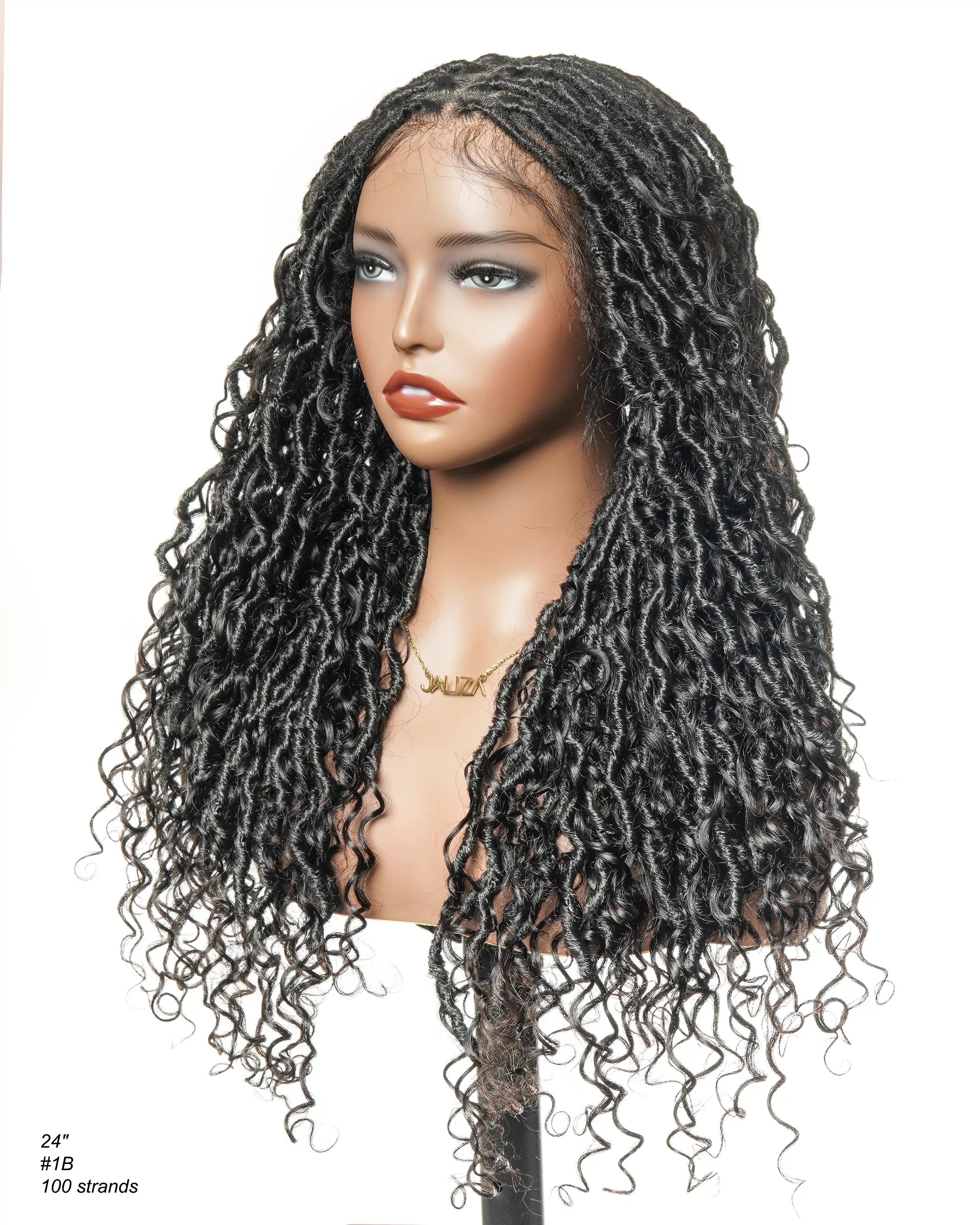 High Density Salon-level Human Hair Curls HD Full Lace Boho Locs Wig 100 Strands With Flat Roots