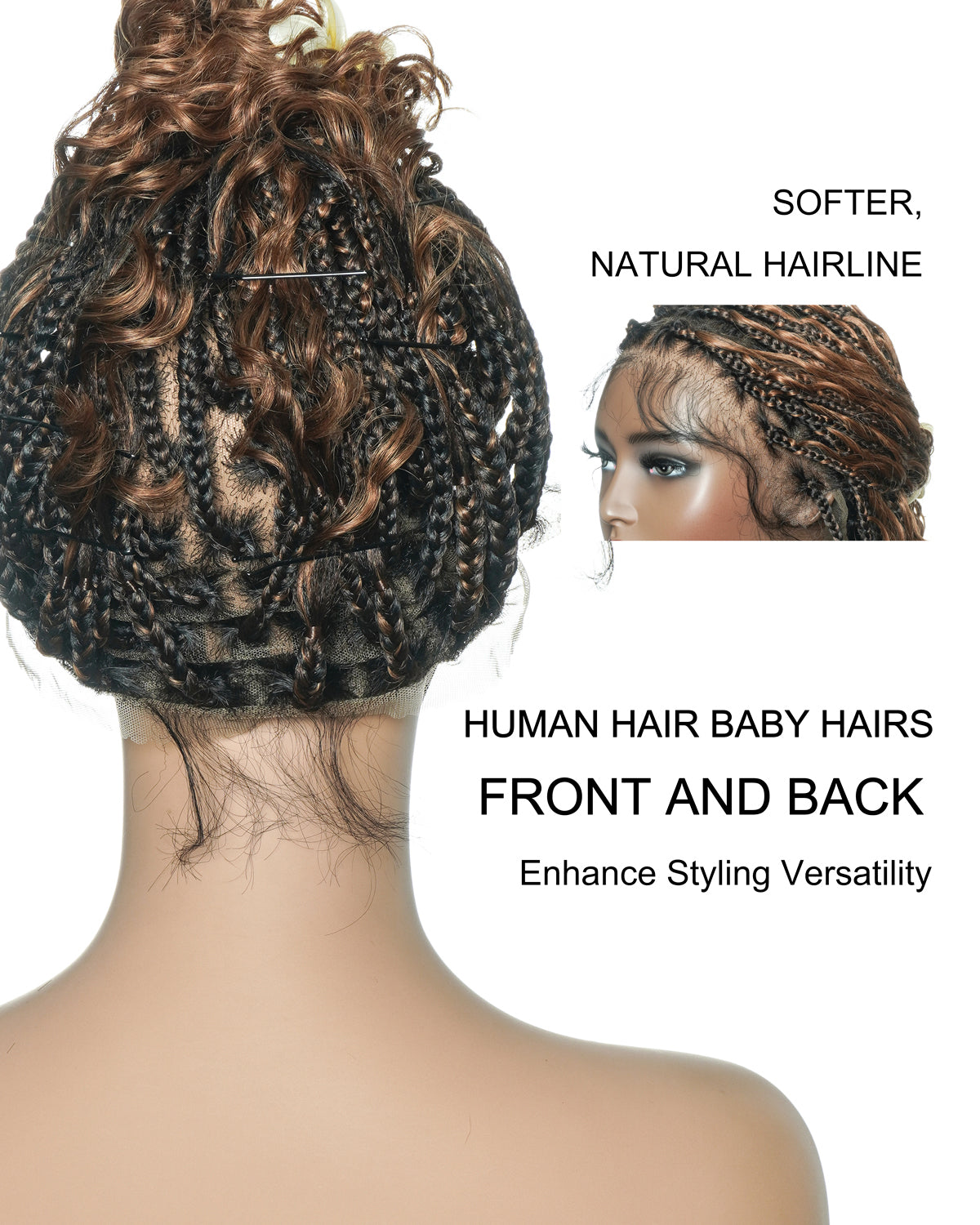 Kiki Bob - 12" Pre Bleached HD Full Lace Bob Boho Box Braided Wig With Human Hair Boho Curls