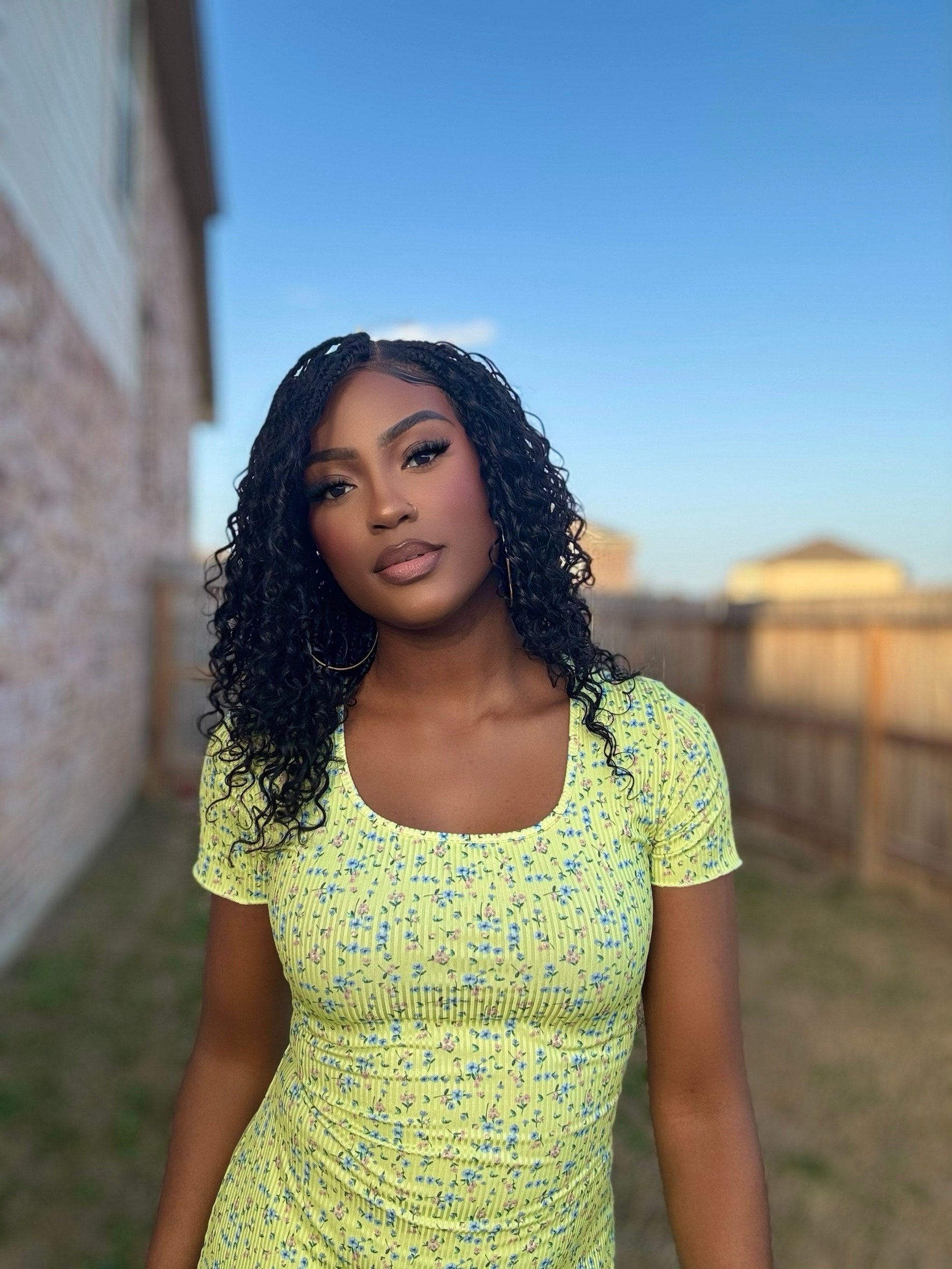 Kiki - 16" 100% Human Hair Full Lace Knotless Boho Box Braided Wig With Drawstring Cap