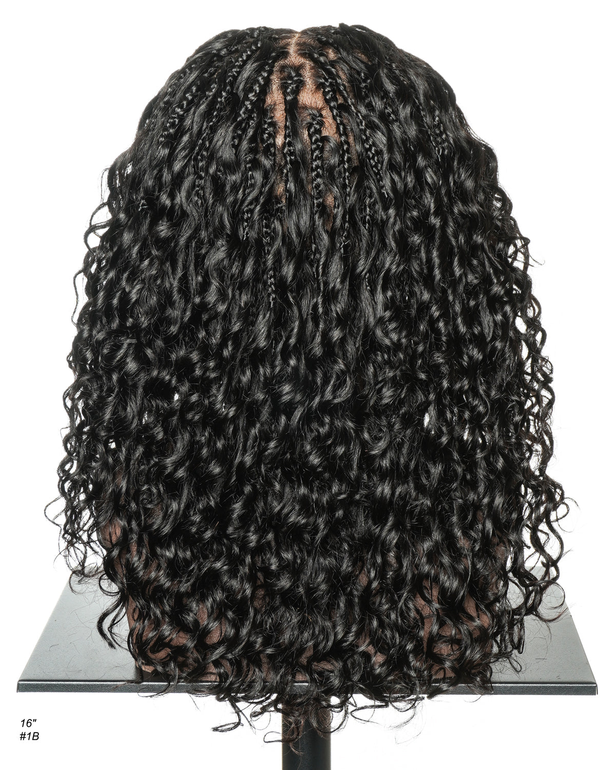 16" Drawstring Cap 100% Human Hair Swiss HD Full Lace Water Wave Boho Box Braided Wig Pre Cut & Pre Bleached & Pre Plucked