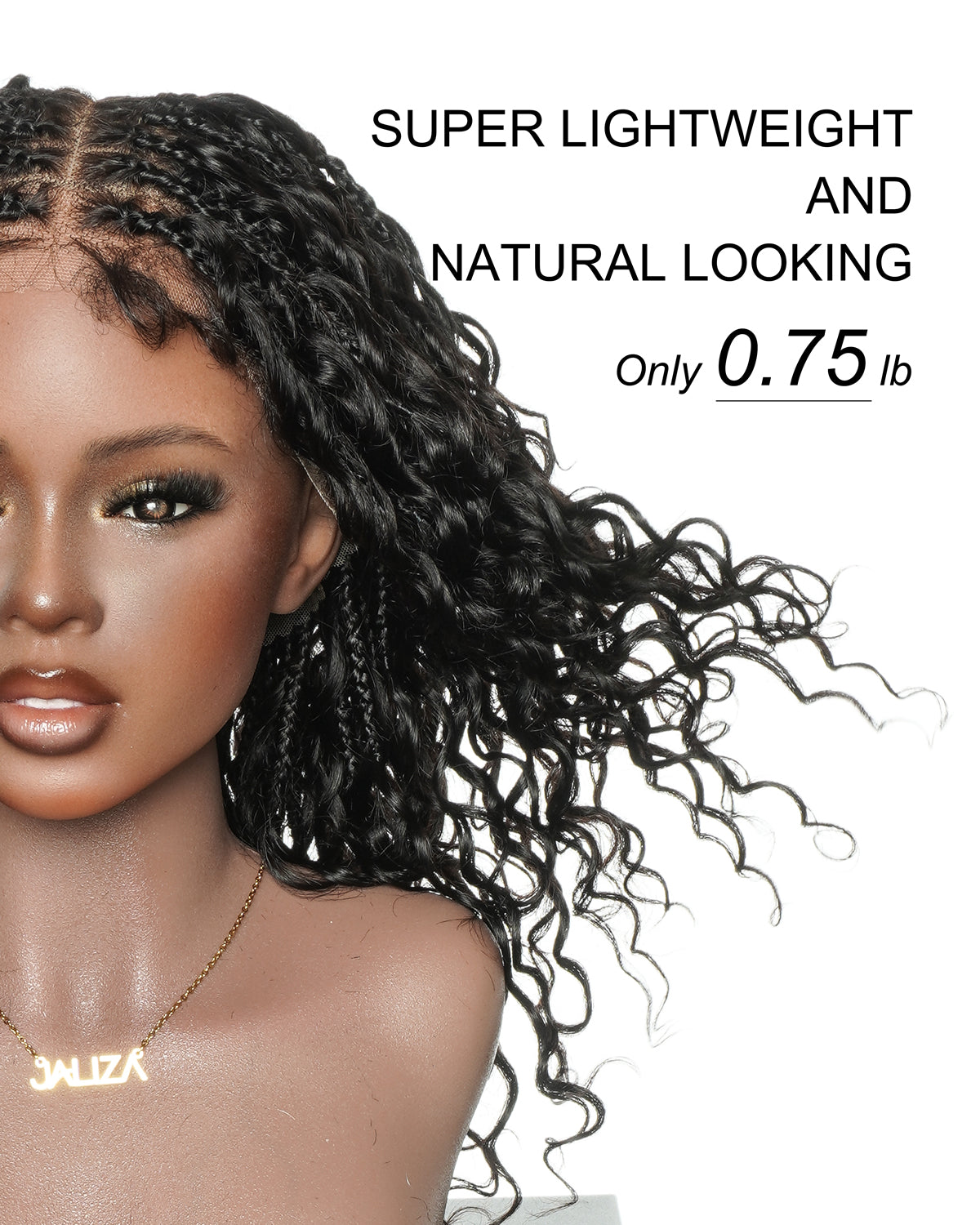 16" 100% Human Hair HD Full Lace Boho Box Braided Wig Pre Cut & Pre Bleached & Pre Plucked
