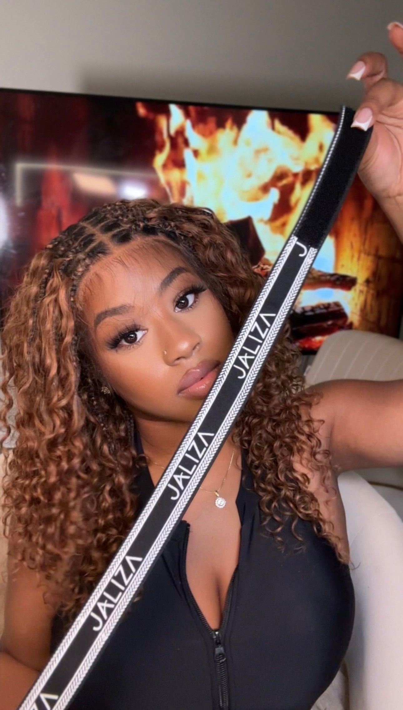 Essential Choice: 16-36" Human Hair Boho Curls Hand Tied Swiss HD Full Lace Knotless Braided Wig