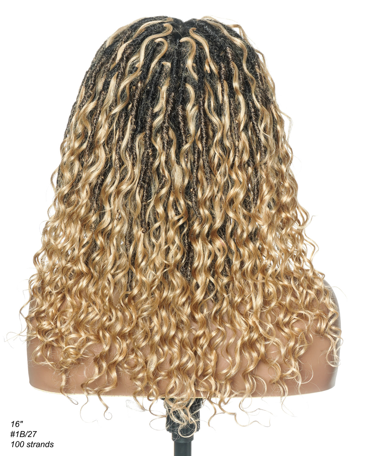 16" Pre Bleached HD Full Lace Boho Locs Wig With Human Hair Boho Curls