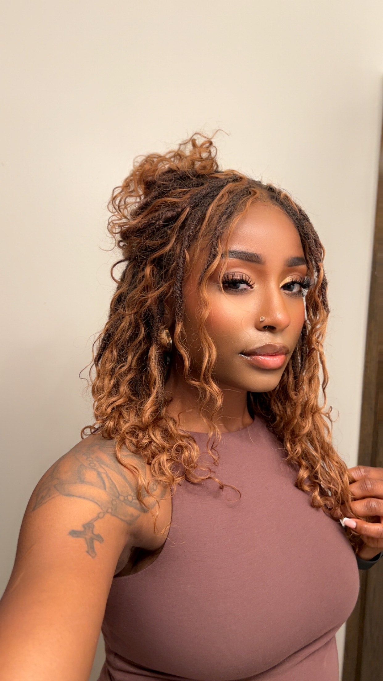 Salon-level Knotless Boho Locs Swiss HD Full Lace Human Hair Boho Curls Locs Wig