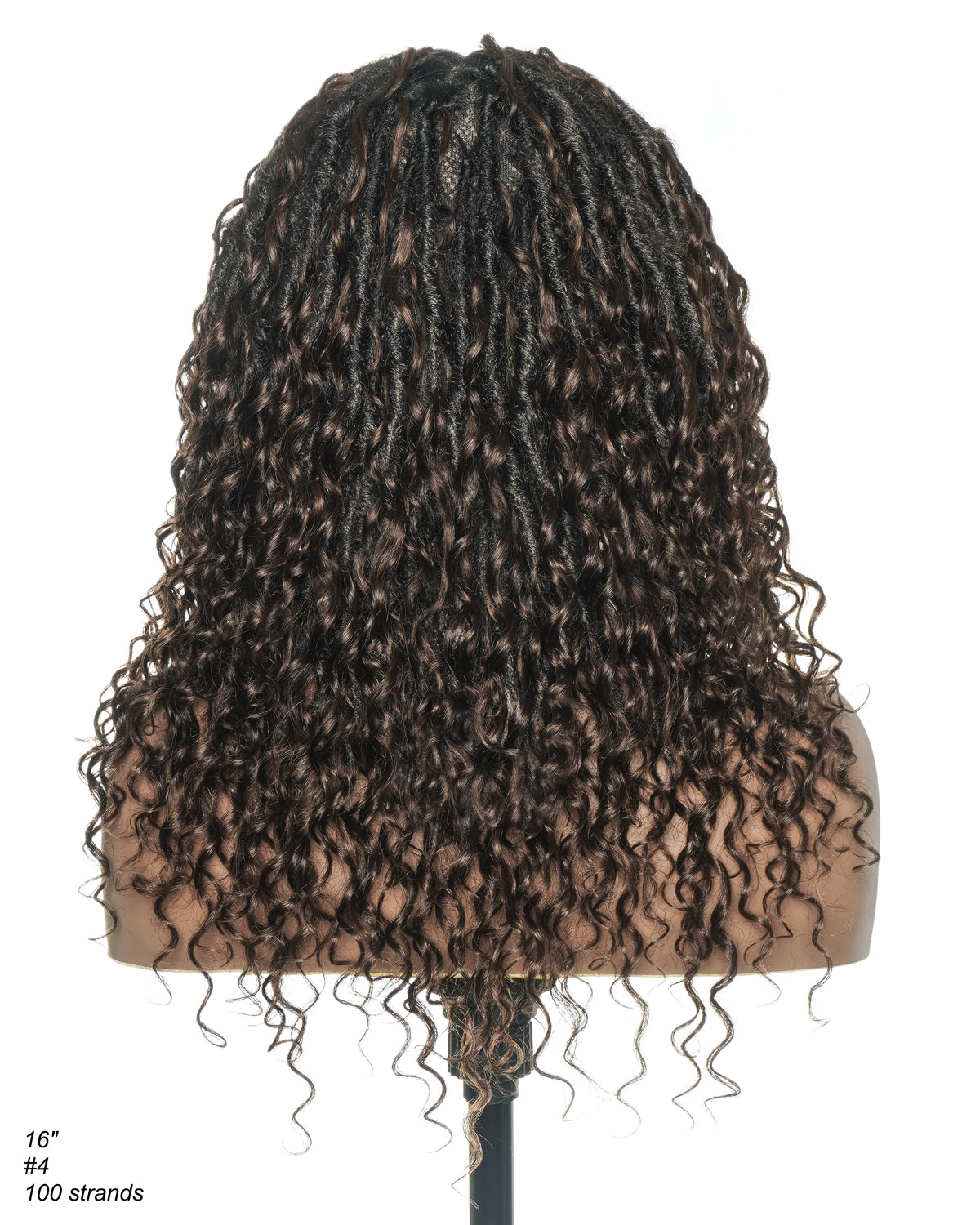 16" Pre Bleached HD Full Lace Boho Locs Wig With Human Hair Boho Curls