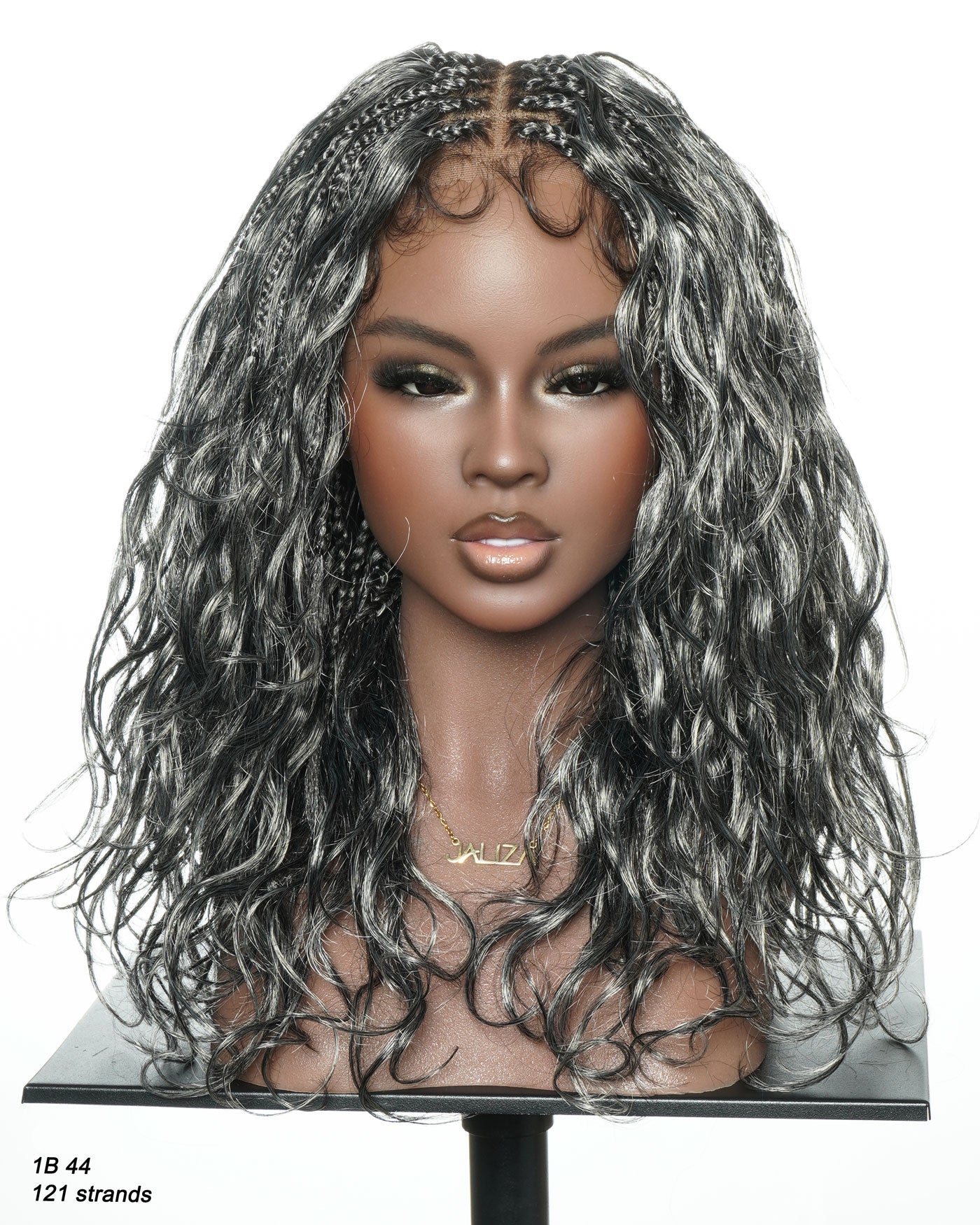 Michelle 18" - JALIZA Slip-On™ Salt & Pepper Body Wave Boho Box Braided Wig