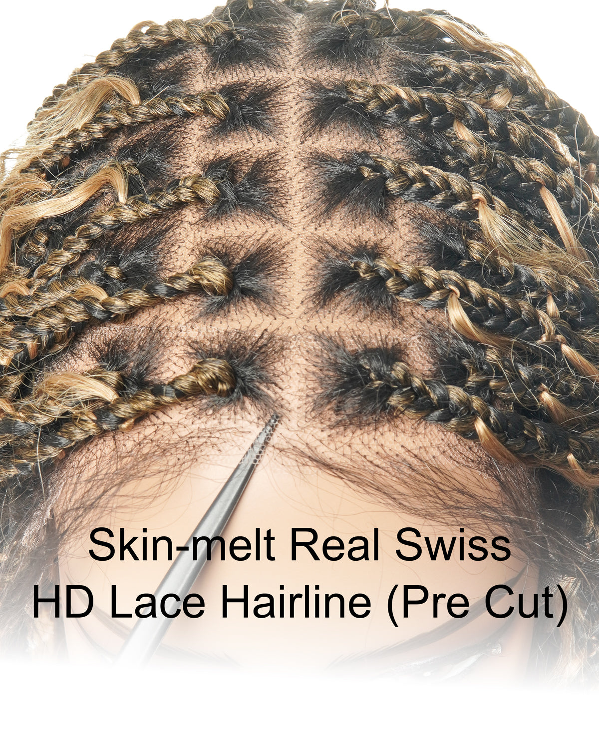 Kiki - 16" Pre Bleached Swiss HD Lace Human Hair Curls Full Lace Knotless Boho Box Braided Wig