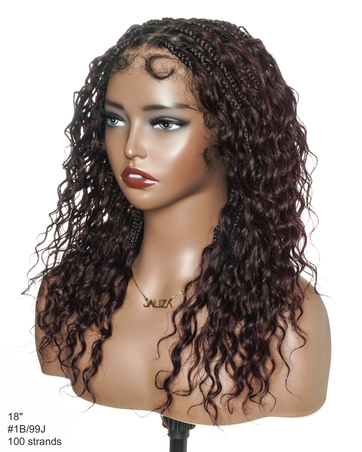 Kiki - 16" Pre Bleached Swiss HD Lace Human Hair Curls Full Lace Knotless Boho Box Braided Wig