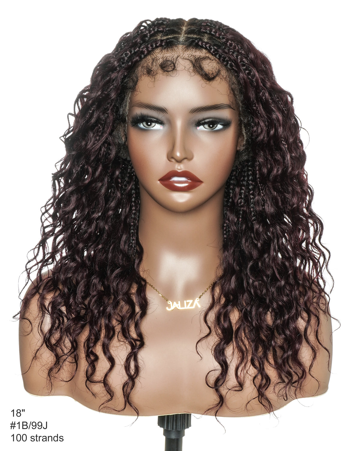 Kiki - 16" Pre Bleached Swiss HD Lace Human Hair Curls Full Lace Knotless Boho Box Braided Wig