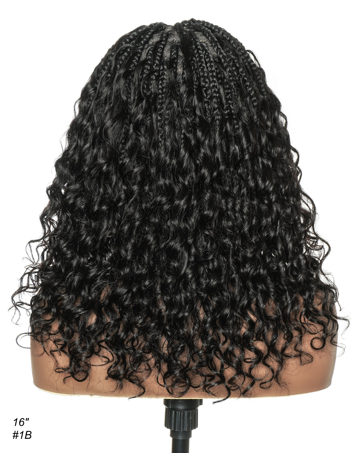Glueless 16"-24" Pre Cut HD Full Elastic Lace Lightweight Ready-To-Go Boho Box Braided Wig with Human Hair Boho Curls