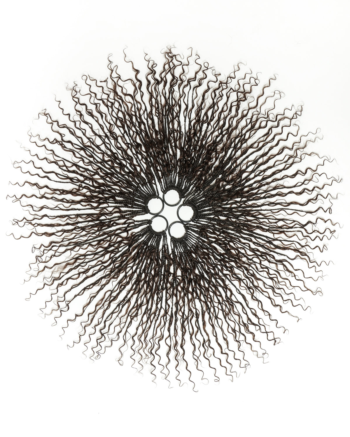 18" Dark Brown Human Hair Deep Wave Crochet Boho Braids 100 Strands/Pack