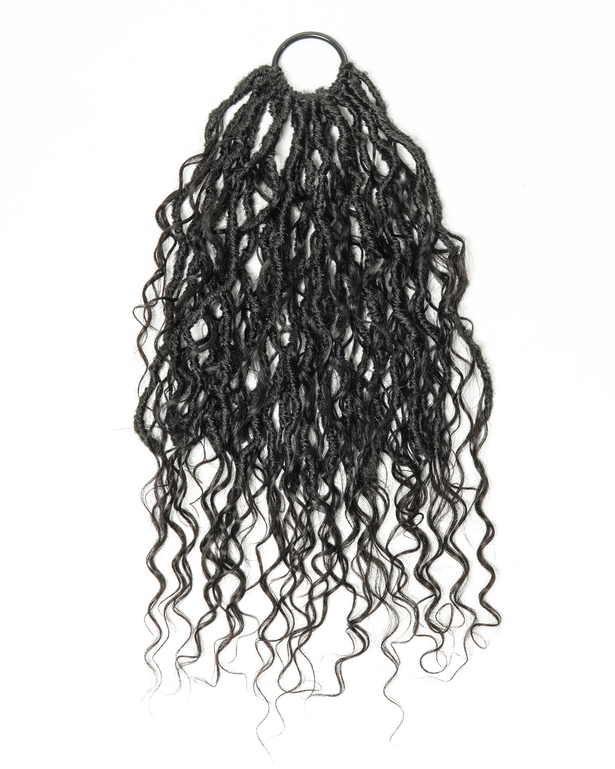18" Pre Looped Crochet Boho Locs With Human Hair Boho Curls 80 Strands/Pack (5 boho curls)
