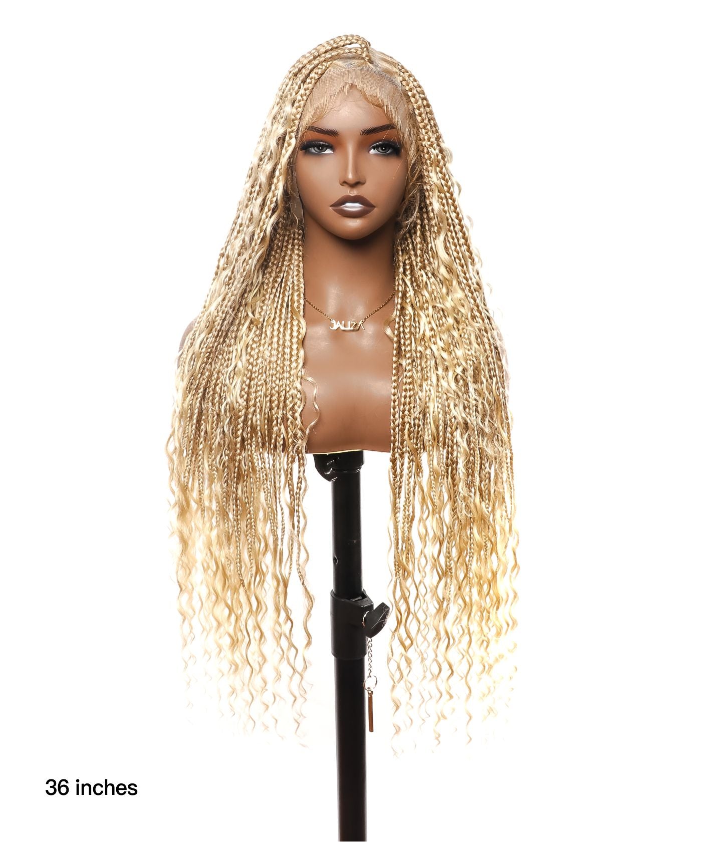 100% Hand-Tied Full Transparent Lace Human Hair Boho Curls Knotless Boho Box Braided Wig 86 Strands