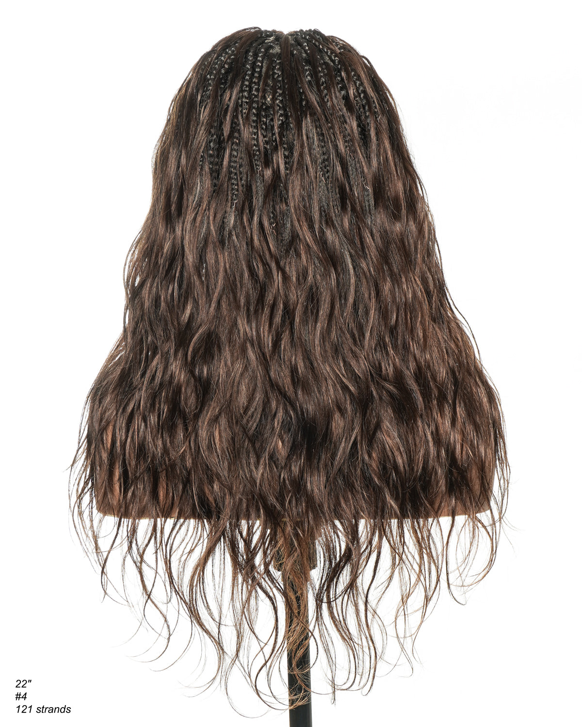 Michelle - Braided Wig Bora Bora Human Hair Body Wave Pre Bleached HD Full Lace Boho Box Braids