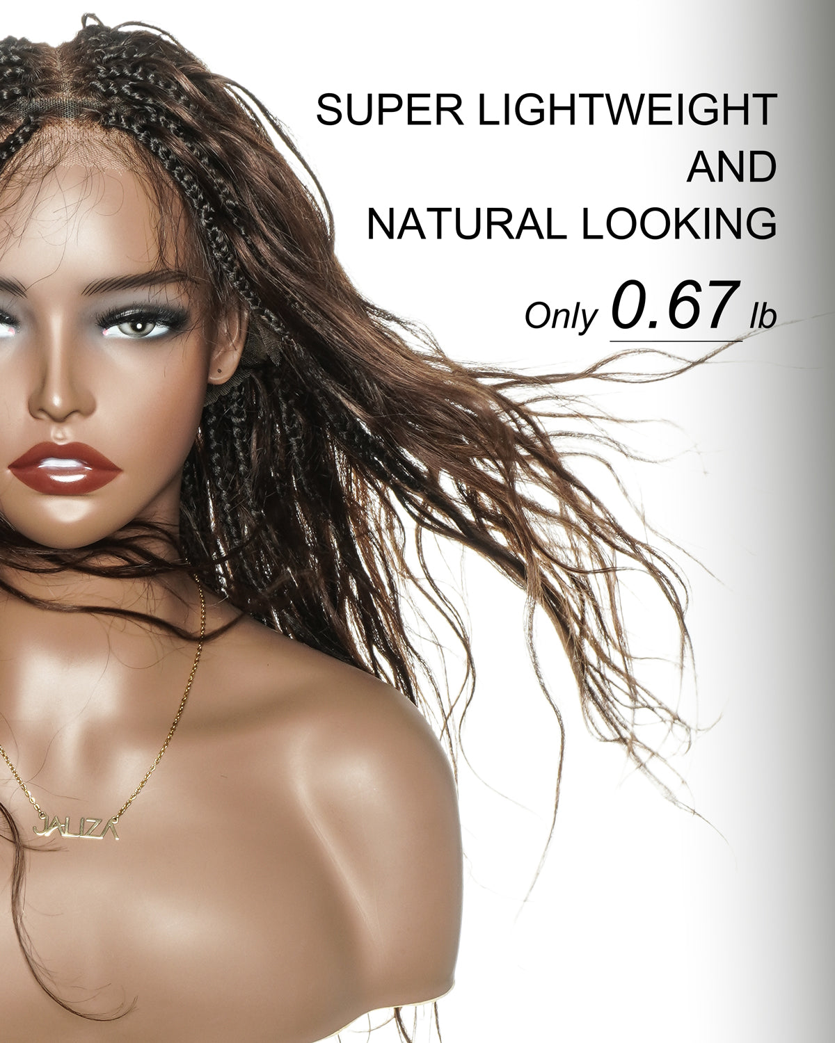 Michelle 16"-26" #4 Human Hair Body Wave Pre Bleached HD Full Lace Braided Wig