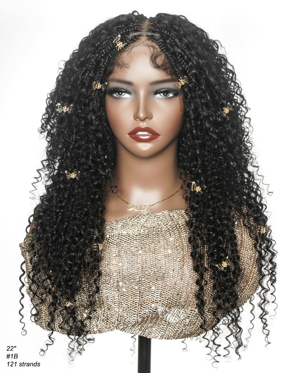 Lulu - Bora Bora Pre Bleached Swiss HD Full Lace Human Hair Curly Wave Boho Box Braided Wig
