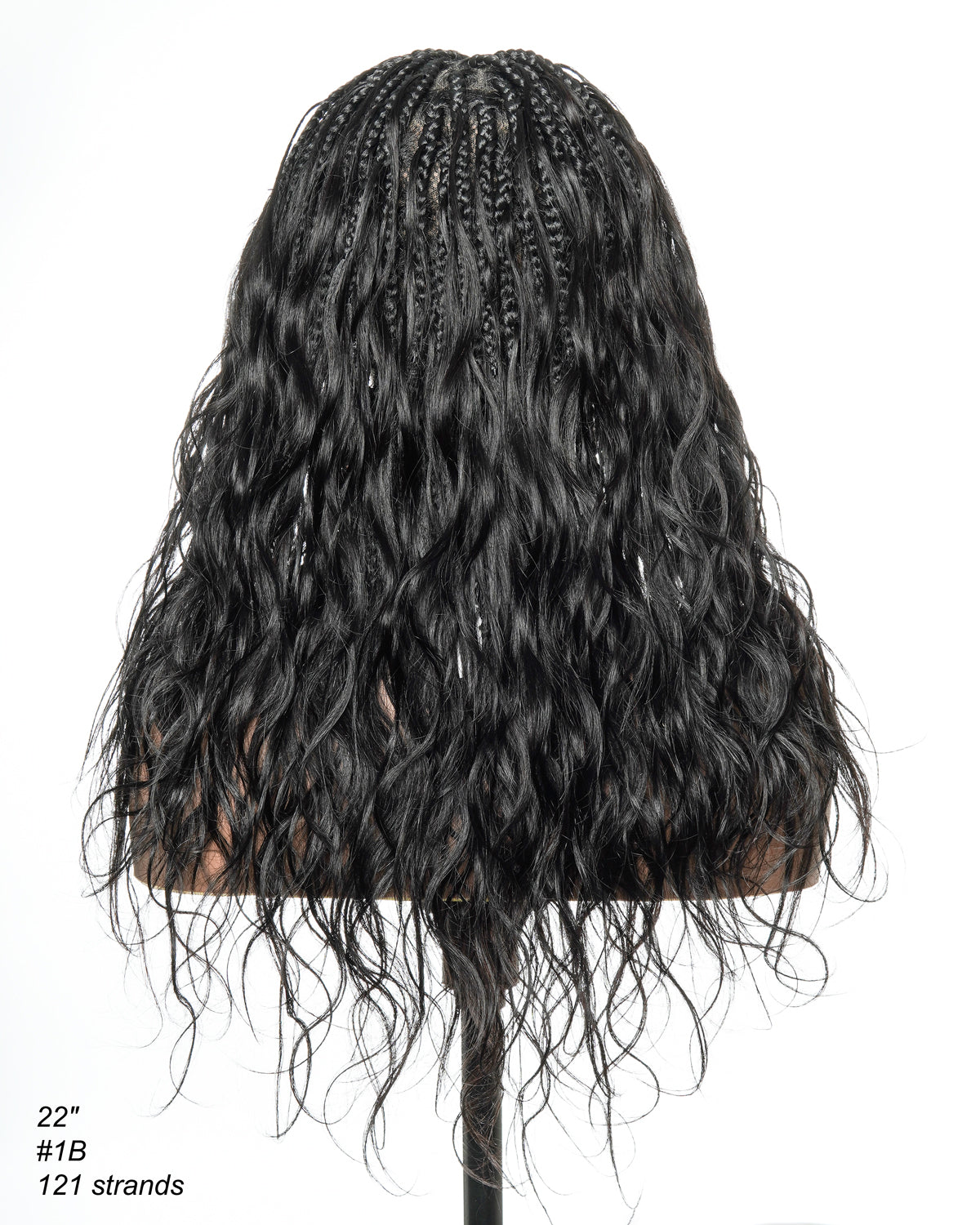 Michelle - Braided Wig Bora Bora Human Hair Body Wave Pre Bleached HD Full Lace Boho Box Braids