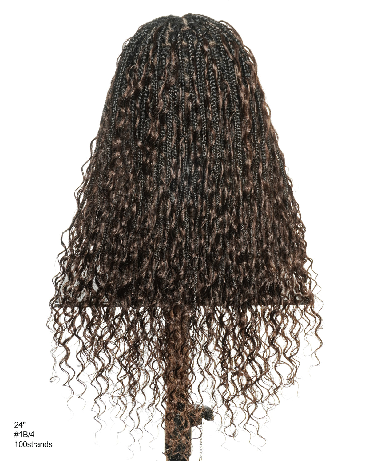 Essential Choice - Human Hair Boho Curls HD Full Lace Knotless Boho Box Braided Wig