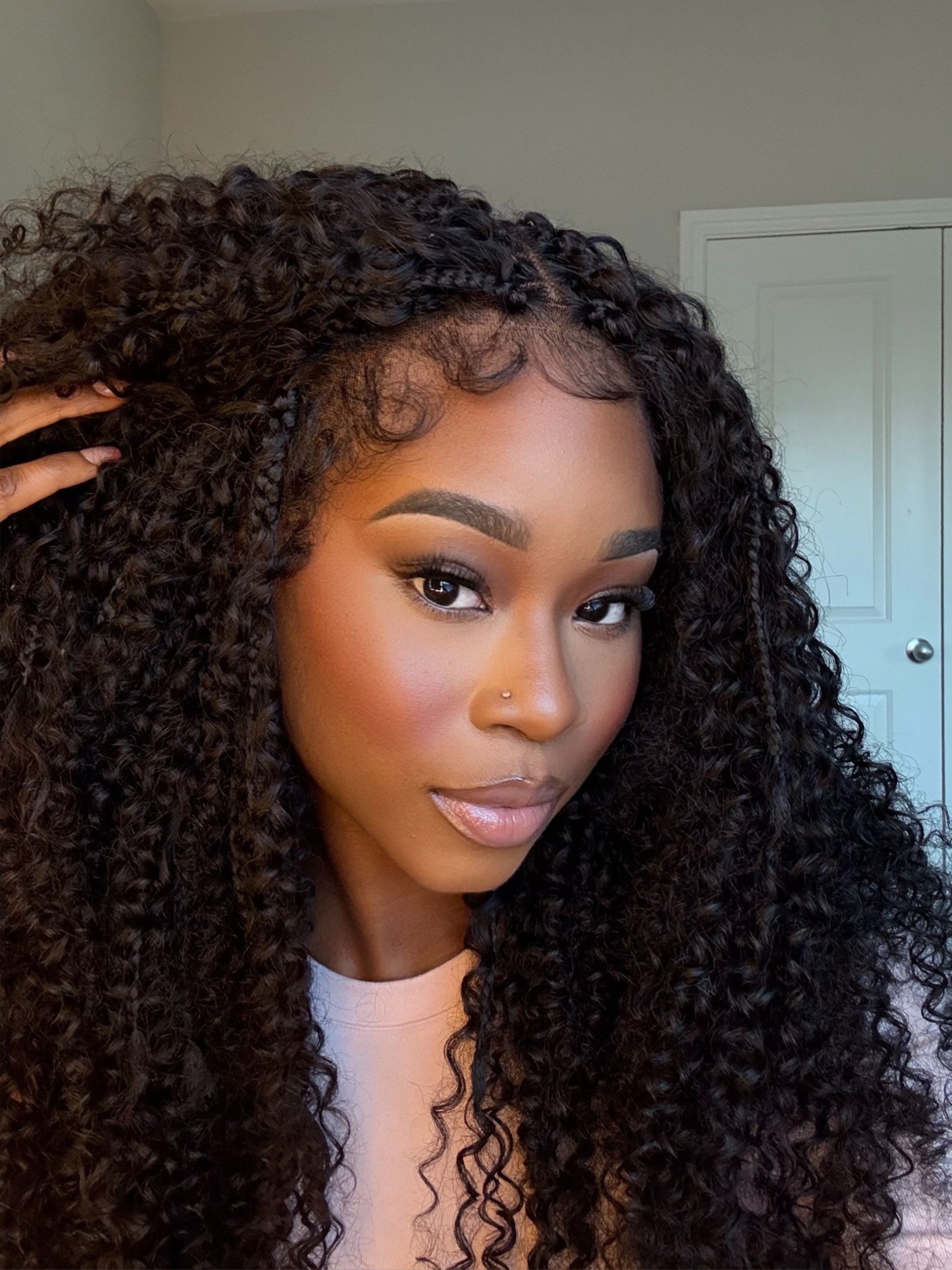 Lulu - Bora Bora Pre Bleached HD Full Lace Human Hair Curly Wave Boho Box Braided Wig