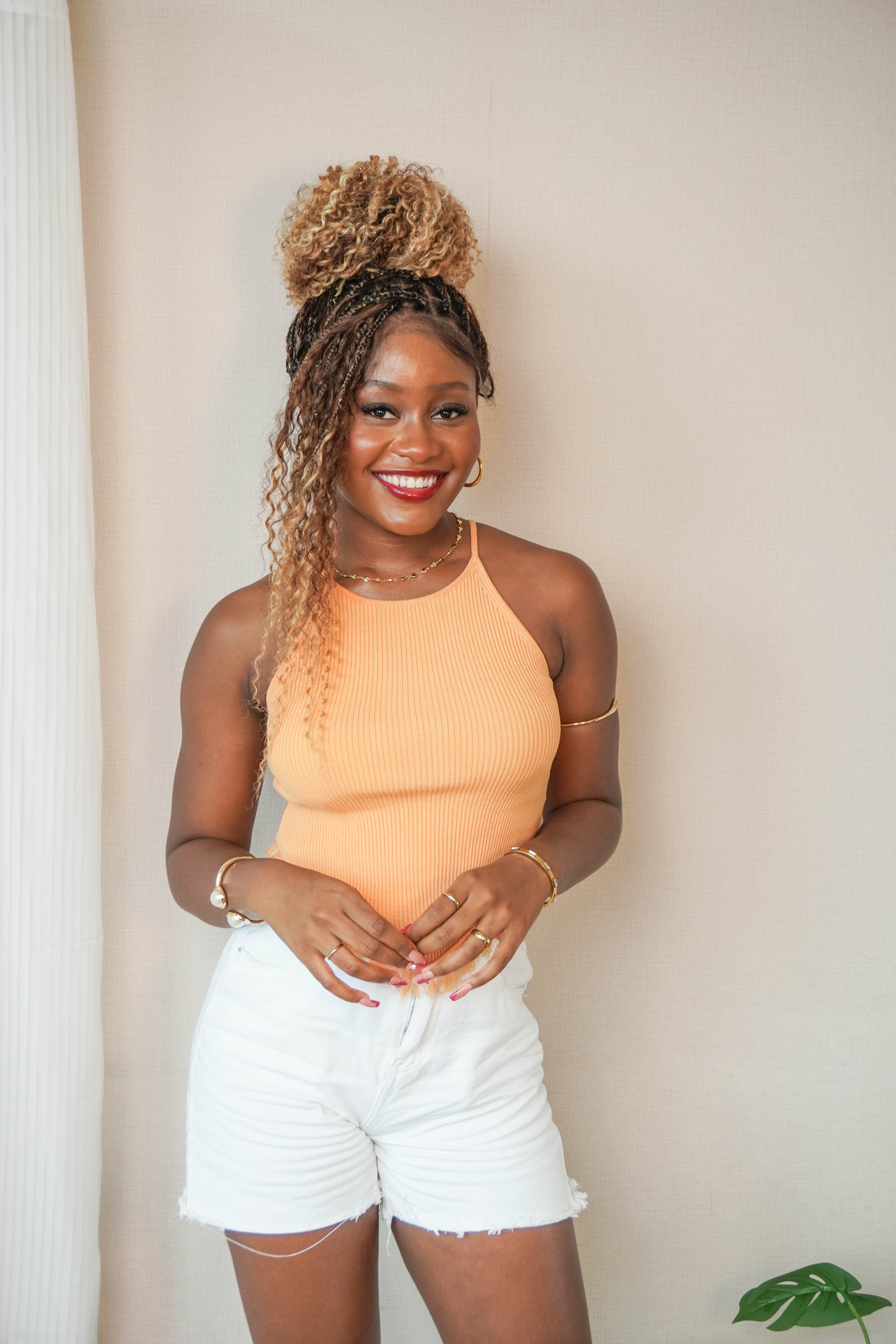 Solana - Human Hair Pre Bleached Lace Swiss HD Full Lace Blend Color 1B 4 30 27 613 Human Hair Boho Style Boho Box Braided Wig