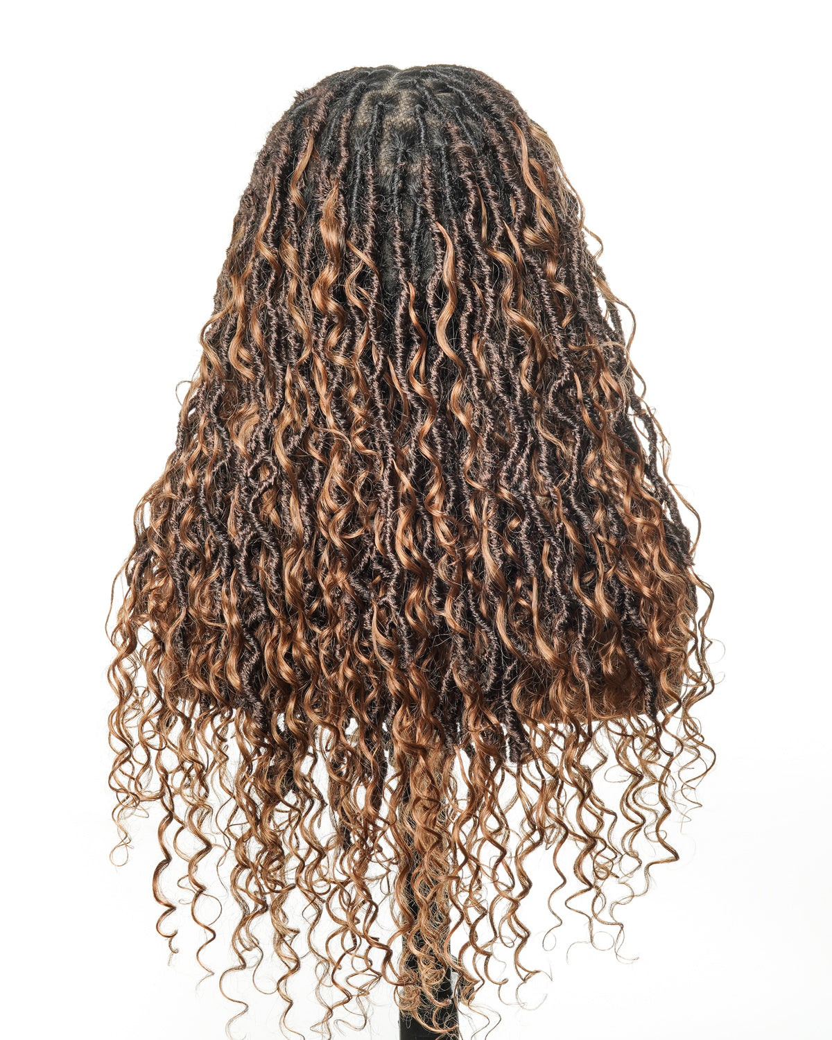 Salon-level Knotless Boho Locs Swiss HD Full Lace Human Hair Boho Curls Locs Wig