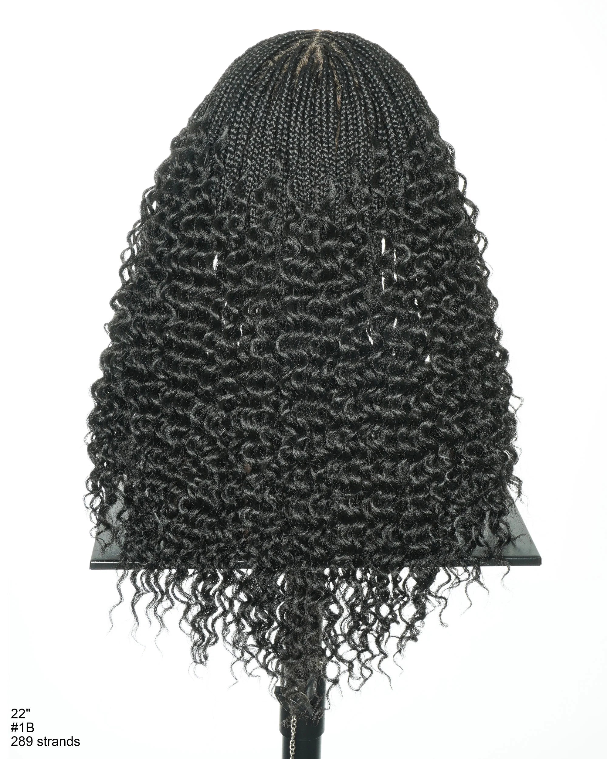 289 Strands Micro Box Pre Bleached Full Lace Braided Wig With Curly Ends (Synthetic Fiber)