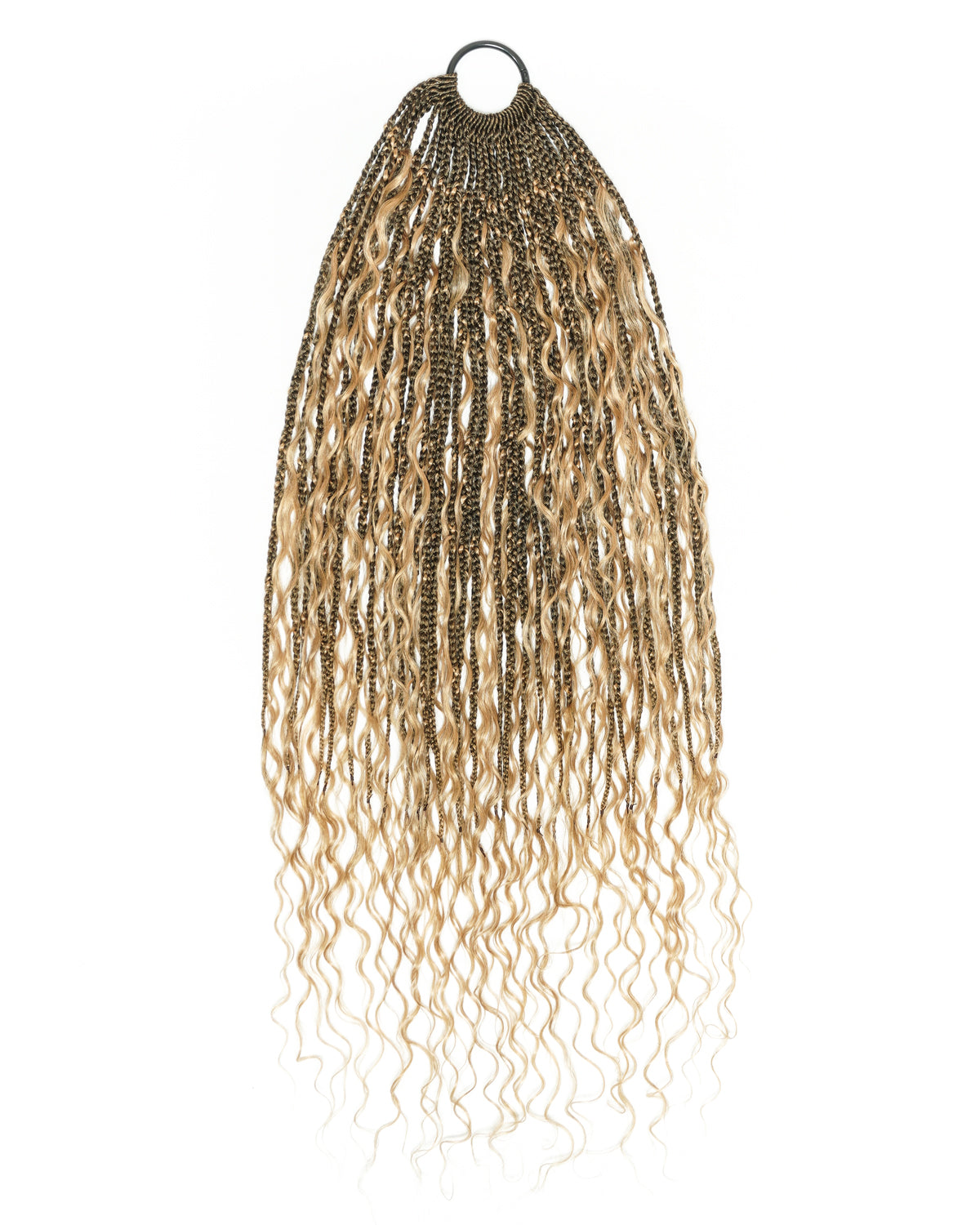 30" Pre Looped Human Hair Crochet Boho Braids 90 Strands (6 Boho Curls)