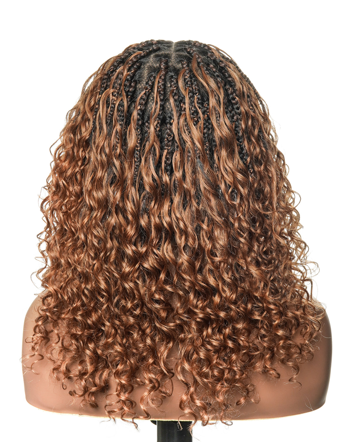 Kiki - 16" Pre Bleached HD Full Lace Human Hair Curls HD Full Lace Knotless Boho Box Braided Wig