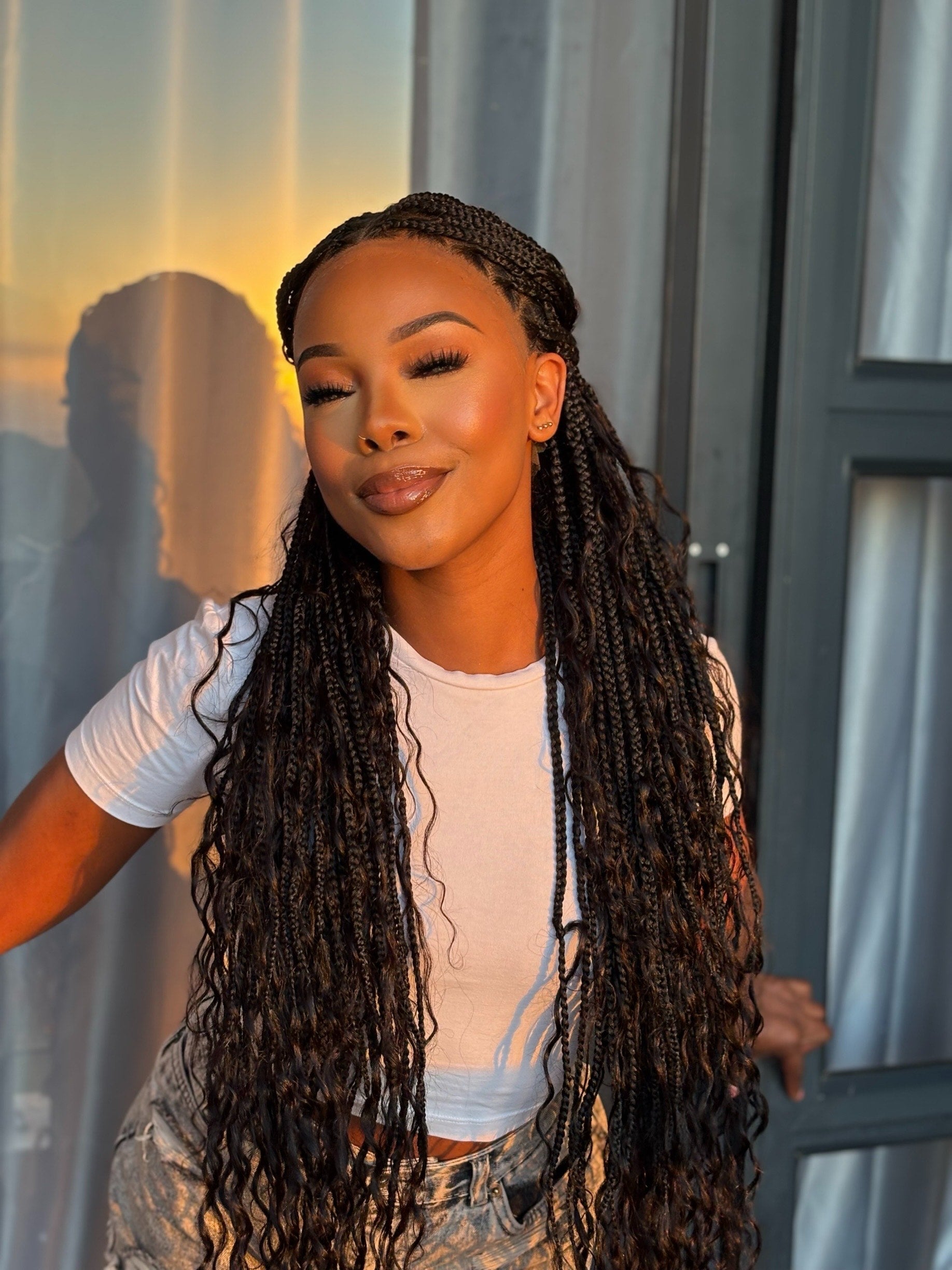 Boho Braids Human Hair Braided Wigs Human Hair Full Lace Braided