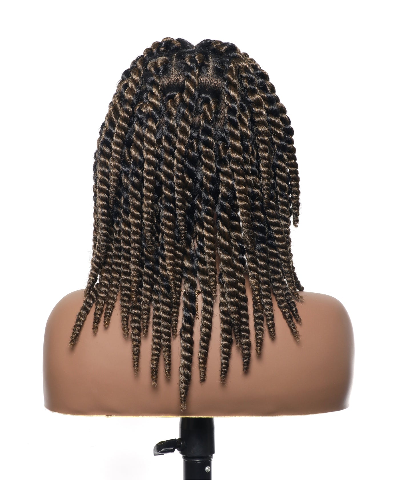 14" Soft Jumbo Twist Pre Bleached Human Hair Lace Base HD Full Lace Braided Wig