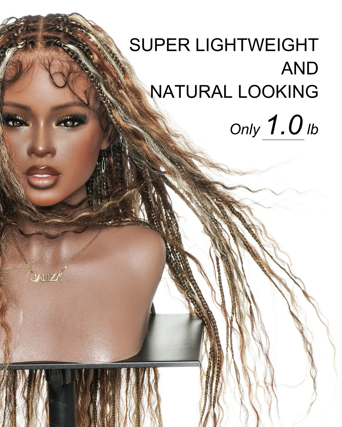 36" Balayage Color 4-27-30-613-35 Wet&Wavy Boho Box Braided Wig