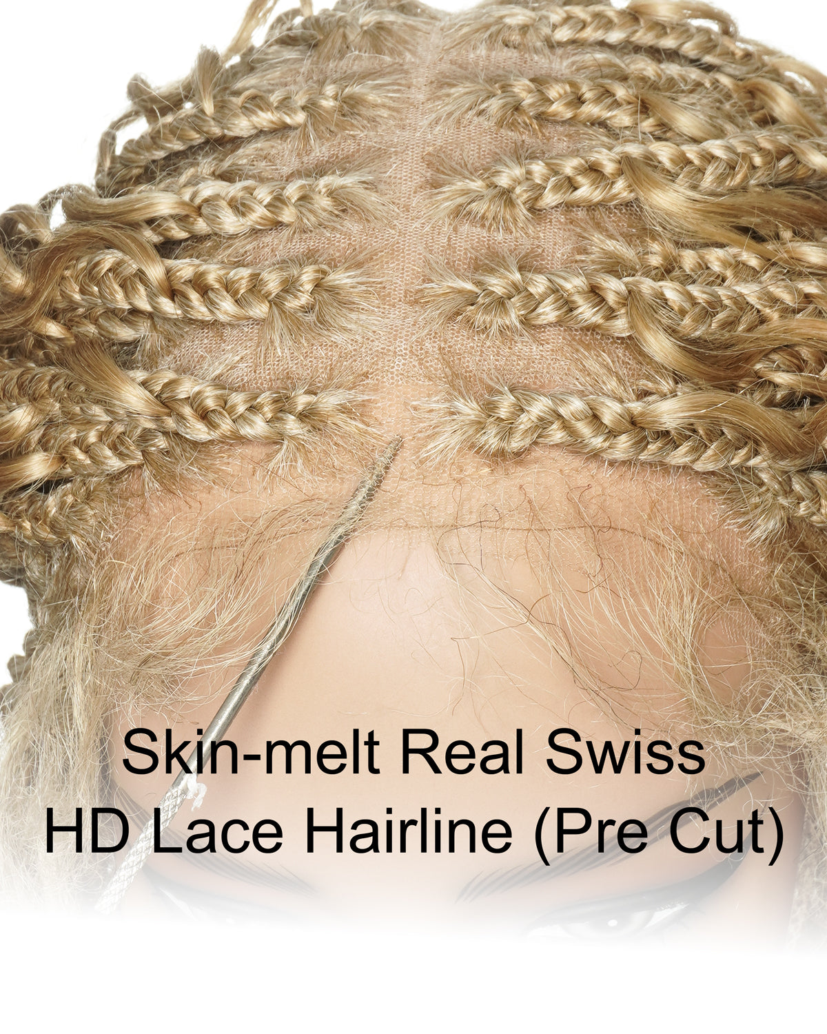 18" Blend 1B 27 613 Color HD Full Lace Human Hair Boho Curls Short Braided Wig