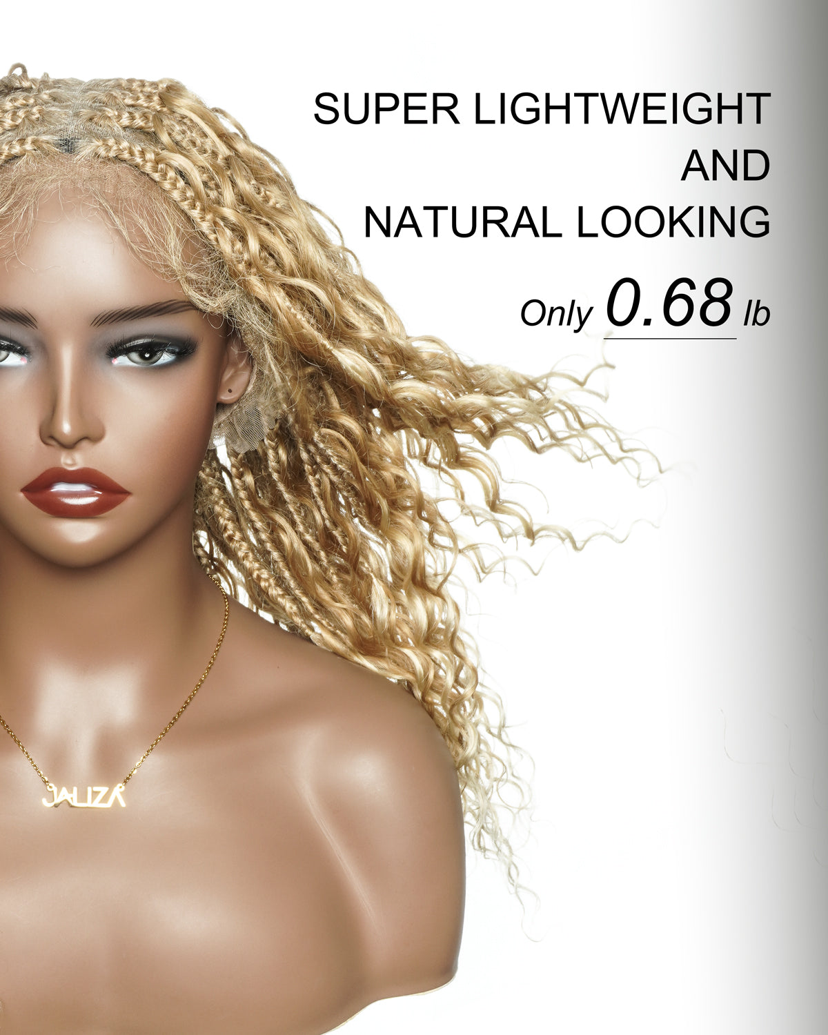 Lumina - 18" Blend Color HD Full Lace Human Hair Boho Braided Wig