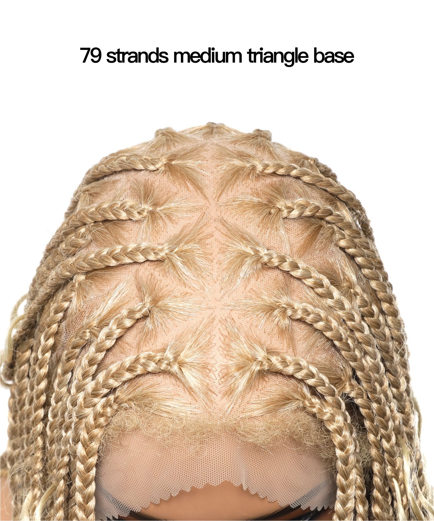 Triangle Base Full Lace Tangleless Human Hair Boho Curls Knotless Boho Box Braided Wig 36"(US only)