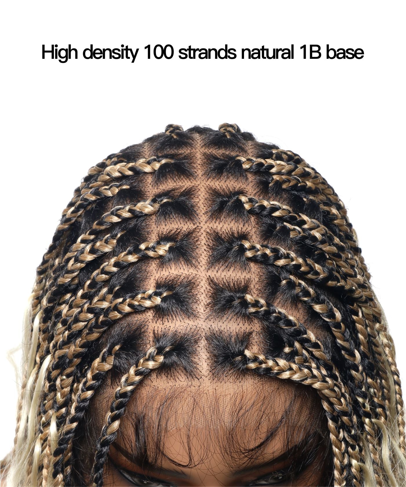 HD Full Lace Human Hair Boho Curls 36" Knotless Boho Box Braided Wig