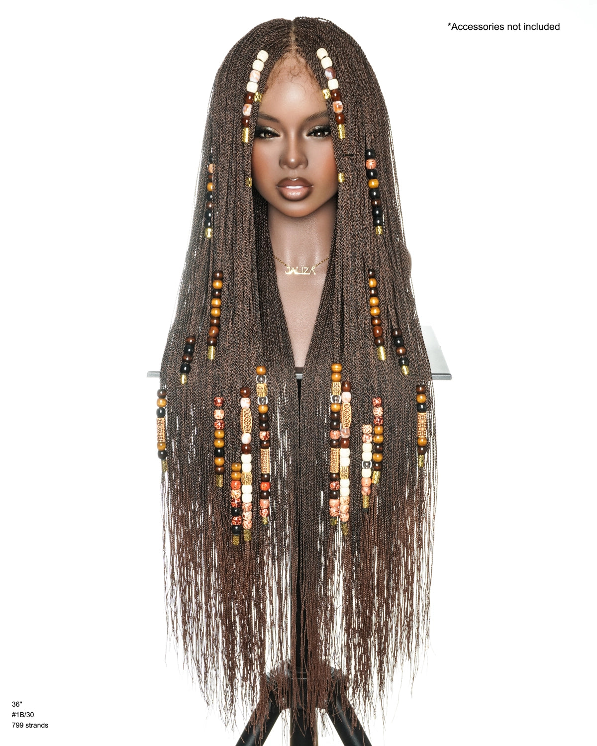 Mica - Micro Senegalese Twist Pre Bleached Swiss HD Full Lace Knotless Braids Wig 799 Strands