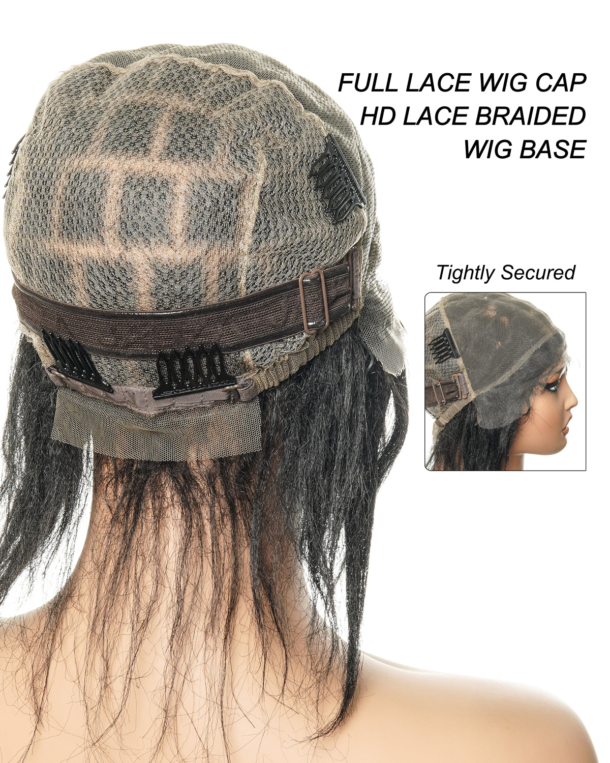 HD Full Lace Cap With Human Hair Baby Hair - Stress Free Solution For Thinning Hair