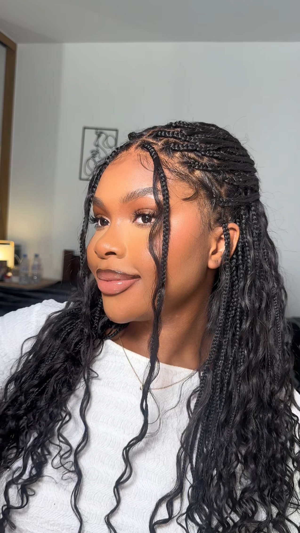 Pre Bleached Human Hair Lace Base 24" Swiss HD Full Lace Human Hair Curls Boho Box Braided Wig