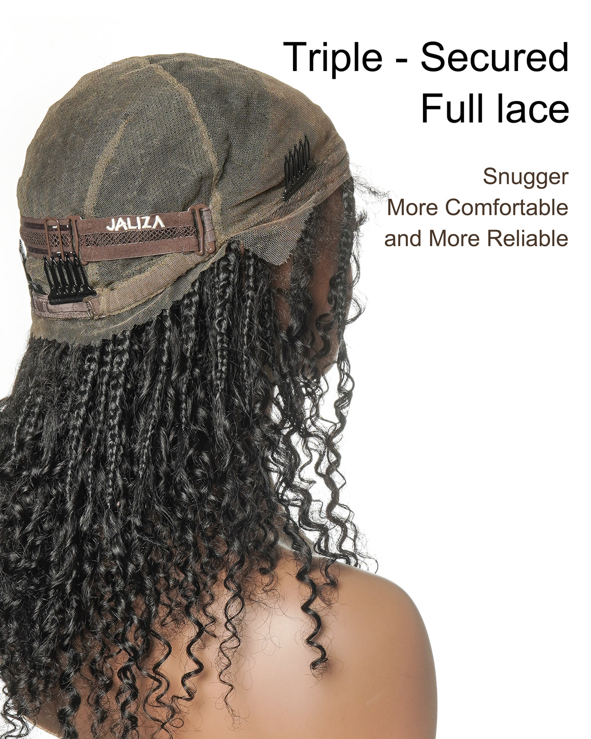 16" HD Full Lace Human Hair Curly Wave Boho Box Braided Wig