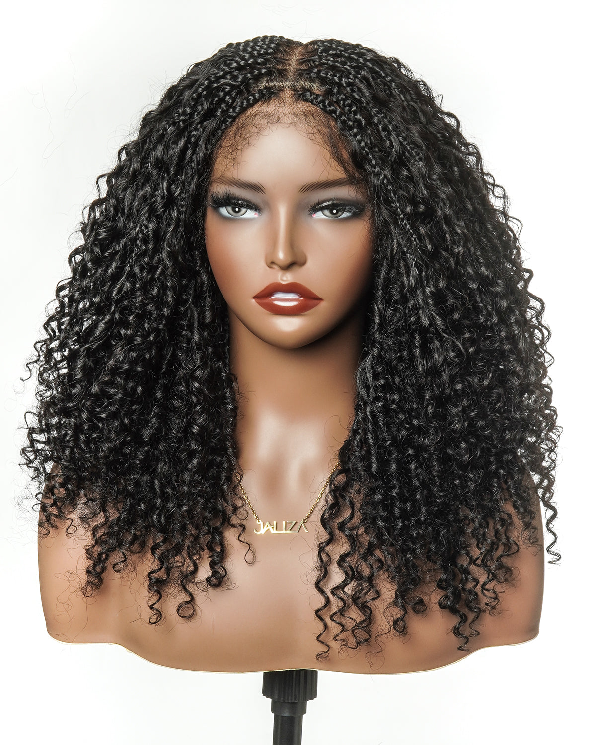 Lulu - Bora Bora Pre Bleached Swiss HD Full Lace Human Hair Curly Wave Boho Box Braided Wig