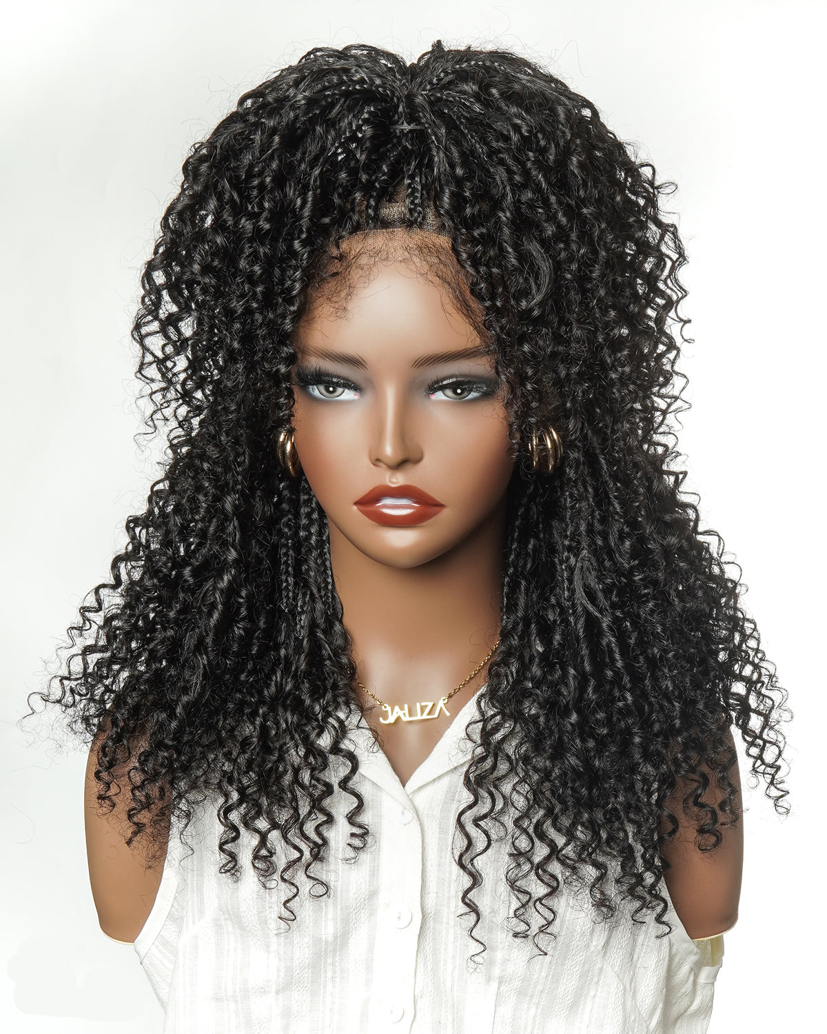 Lulu - Bora Bora Pre Bleached Swiss HD Full Lace Human Hair Curly Wave Boho Box Braided Wig